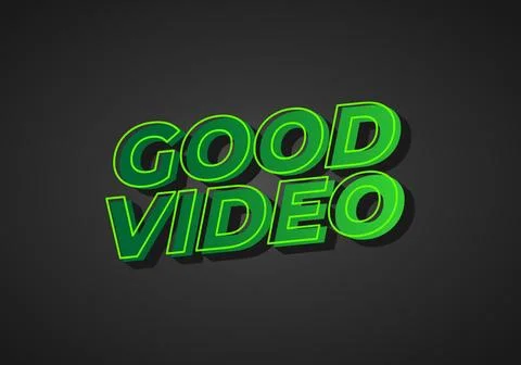 Good video. Text effect in eye catching color with 3D look effect Illustrazione stock