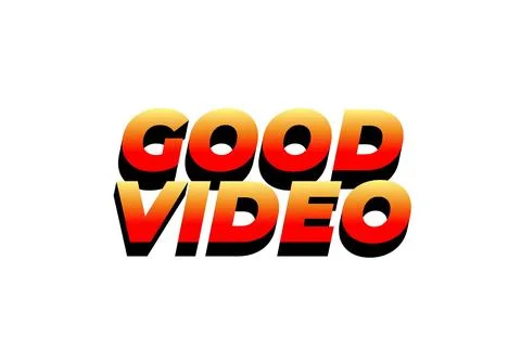 Good video. Text effect in eye catching color with 3D look effect 스톡 일러스트