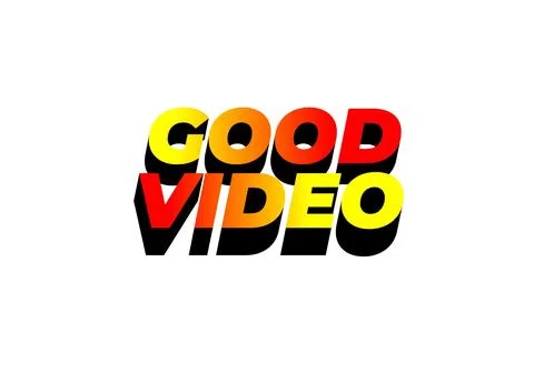 Good video. Text effect in eye catching color with 3D look effect Illustrazione stock