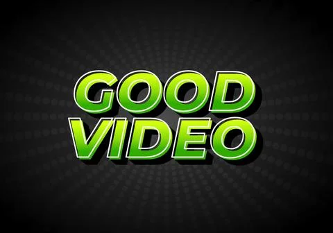 Good video. Text effect in eye catching color with 3D look effect Stockillustratie