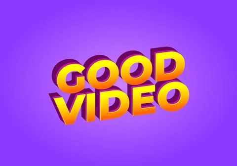 Good video. Text effect in eye catching color with 3D look effect Illustrazione stock