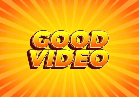 Good video. Text effect in eye catching color with 3D look effect Illustrazione stock