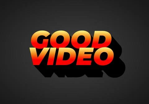Good video. Text effect in eye catching color with 3D look effect Illustrazione stock