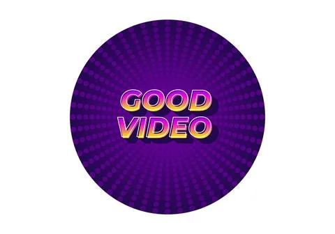 Good video. Text effect in eye catching color with 3D look effect Ilustração Stock
