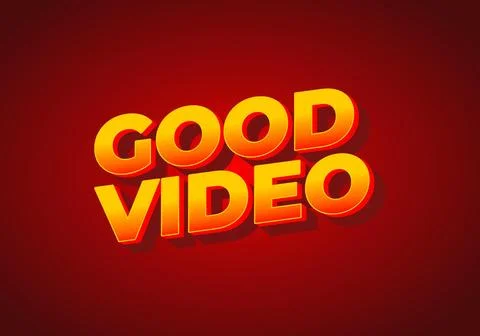 Good video. Text effect in eye catching color with 3D look effect Illustrazione stock