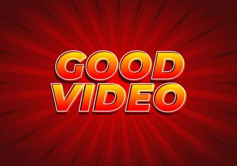 Good video. Text effect in eye catching color with 3D look effect Ilustração Stock