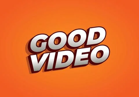 Good video. Text effect in eye catching color with 3D look effect Illustrazione stock