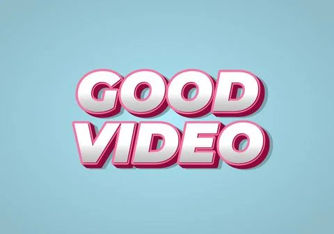 Good video. Text effect in eye catching color with 3D look effect Illustrazione stock