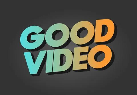 Good video. Text effect in eye catching color with 3D look effect Stock Illustration