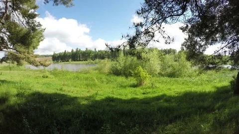 Good View Of The Lake From The Shore Stock Footage 79369755