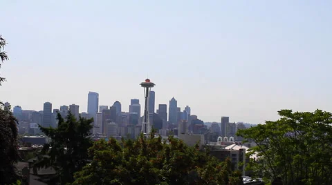 Good view of space needle from kerry park viewpoint Stock Footage 37419039