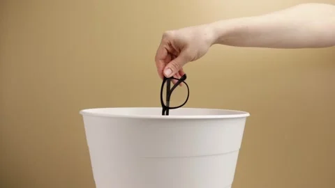 Good vision concept, eye surgery, contact lenses, correction, hand throws g.. Stock Footage 269358874