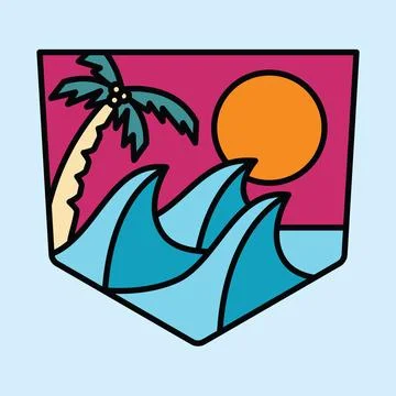 Good waves graphic illustration vector art t-shirt design Illustrazione stock