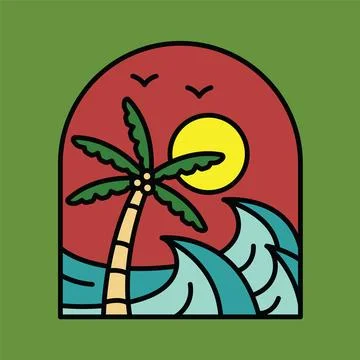 Good waves graphic illustration vector art t-shirt design Stock Illustration