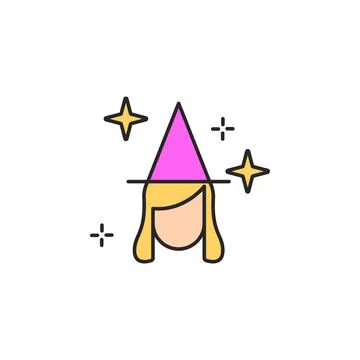 Good witch icon. Element of magic icon for mobile concept and web apps. Color Stock Illustration