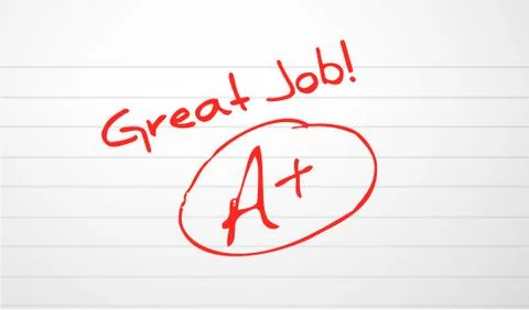 Good work paper grading in red ink 스톡 일러스트