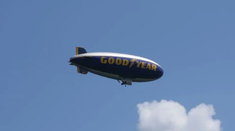 Good Year blimp in flight Stock Footage 45233700