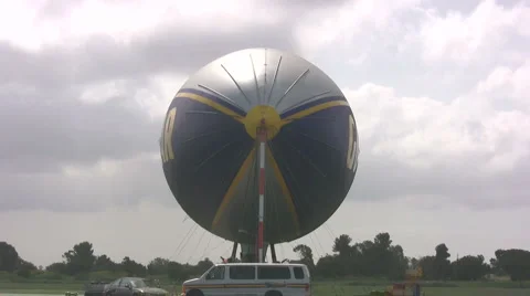 Good Year Blimp as seen from directly in front of nose Stock Footage 6731762