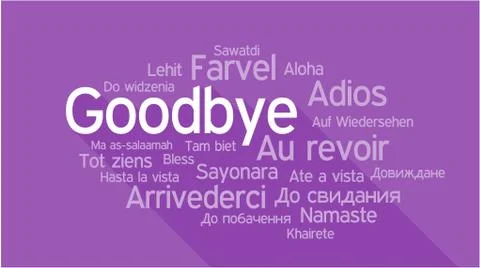 GOODBYE in different languages, word tag cloud Stock Illustration