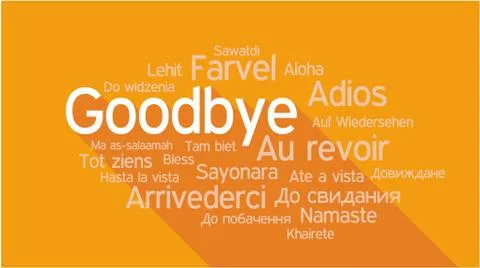 GOODBYE in different languages, word tag cloud Illustrazione stock