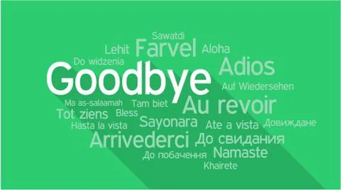 GOODBYE in different languages, word tag cloud Stock Illustration