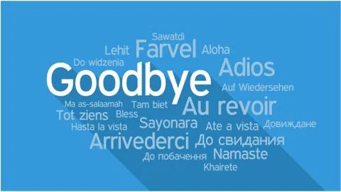 GOODBYE in different languages, word tag cloud Stock Illustration