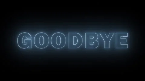 GOODBYE Glowing Text Lines Reveal on Black Background. Stock Footage 329461823