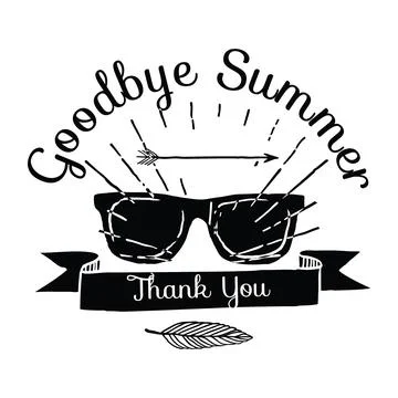 Goodbye Summer thak you typography t-shirt design, tee print, t-shirt design Stock Illustration