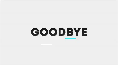Goodbye Text Animation Stock Footage 66112895