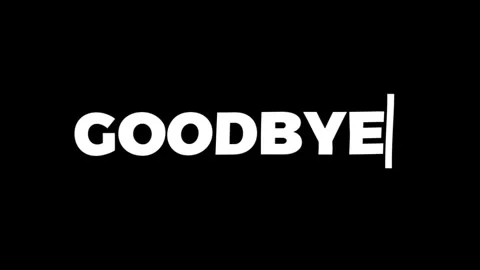 Goodbye Text Animation with Typing Effect on Black Background Stock Footage 314581203