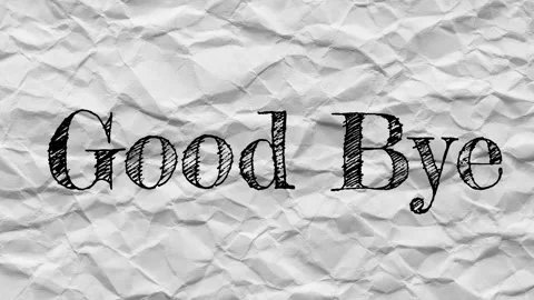 Goodbye Text on Crumpled Paper Texture Background 4K Stock Footage 332447085