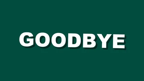 Goodbye text on green background. Stock Footage 334092632