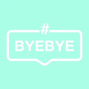 Goodbye text hashtag vector element word. Stock Illustration