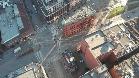 Gooderham Flatiron Building during sunset Stock Footage 146810506