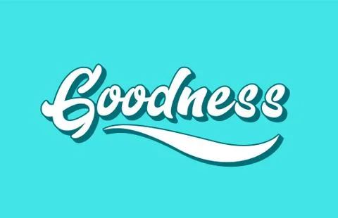 Goodness hand written word text for typography design Stock Illustration