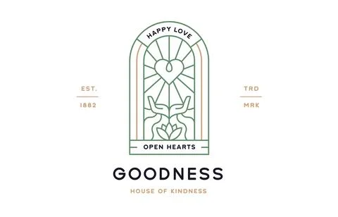 Goodness heart hands Label Illustrazione stock
