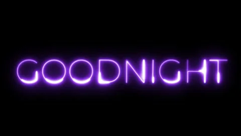 Goodnight neon text animation Stock Footage 287404550