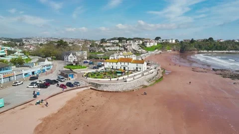 Goodrington Beach from a drone, Paignton, Devon, England 動画素材 238016056