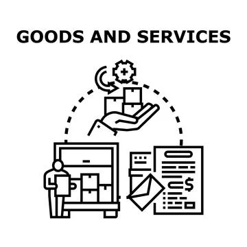 Goods and services concept vector delivering products Stock Illustration