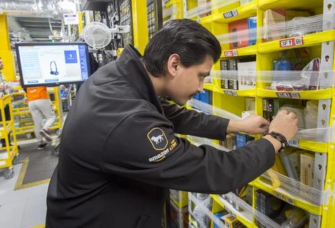 Goods Being Sorted Before Processing At The New High Tech Robotics Area For Chri Stock Photos