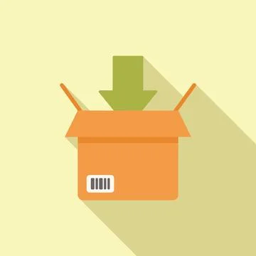 Goods box icon flat vector. Service delivery Illustration