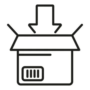 Goods box icon outline vector. Service delivery Illustrazione stock