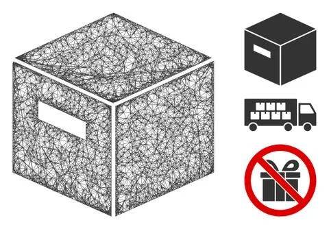 Goods Box Polygonal Web Vector Mesh Illustration 스톡 일러스트