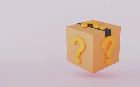 Goods cardboard box with question mark symbol icon, FAQ or frequently asked Stock Illustration