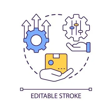 Goods delivery service optimization concept icon Stockillustratie