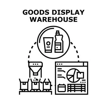 Goods display warehouse management system concept Stock Illustration