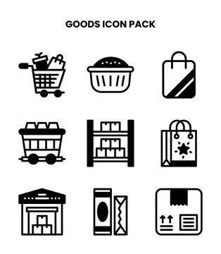 Goods DuoTone Collection Icons Pack Stock Illustration