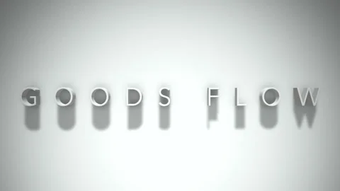 Goods flow 3D title animation with shadows on a white background Stock Footage 297671480