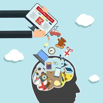 Goods in the human head Stock-Illustration