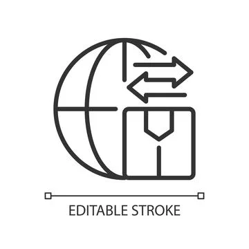 Goods import and export linear icon Stock Illustration
